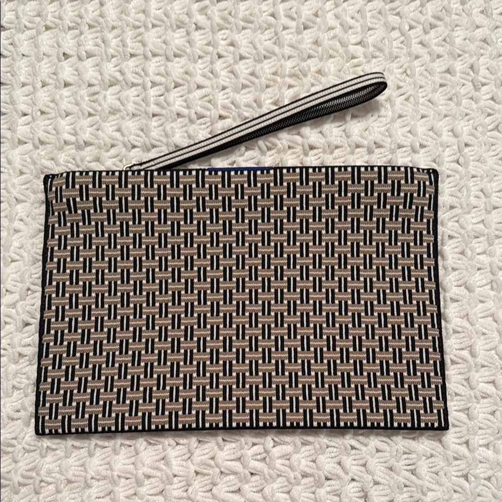 Rothy's Black and Tan Woven Clutch